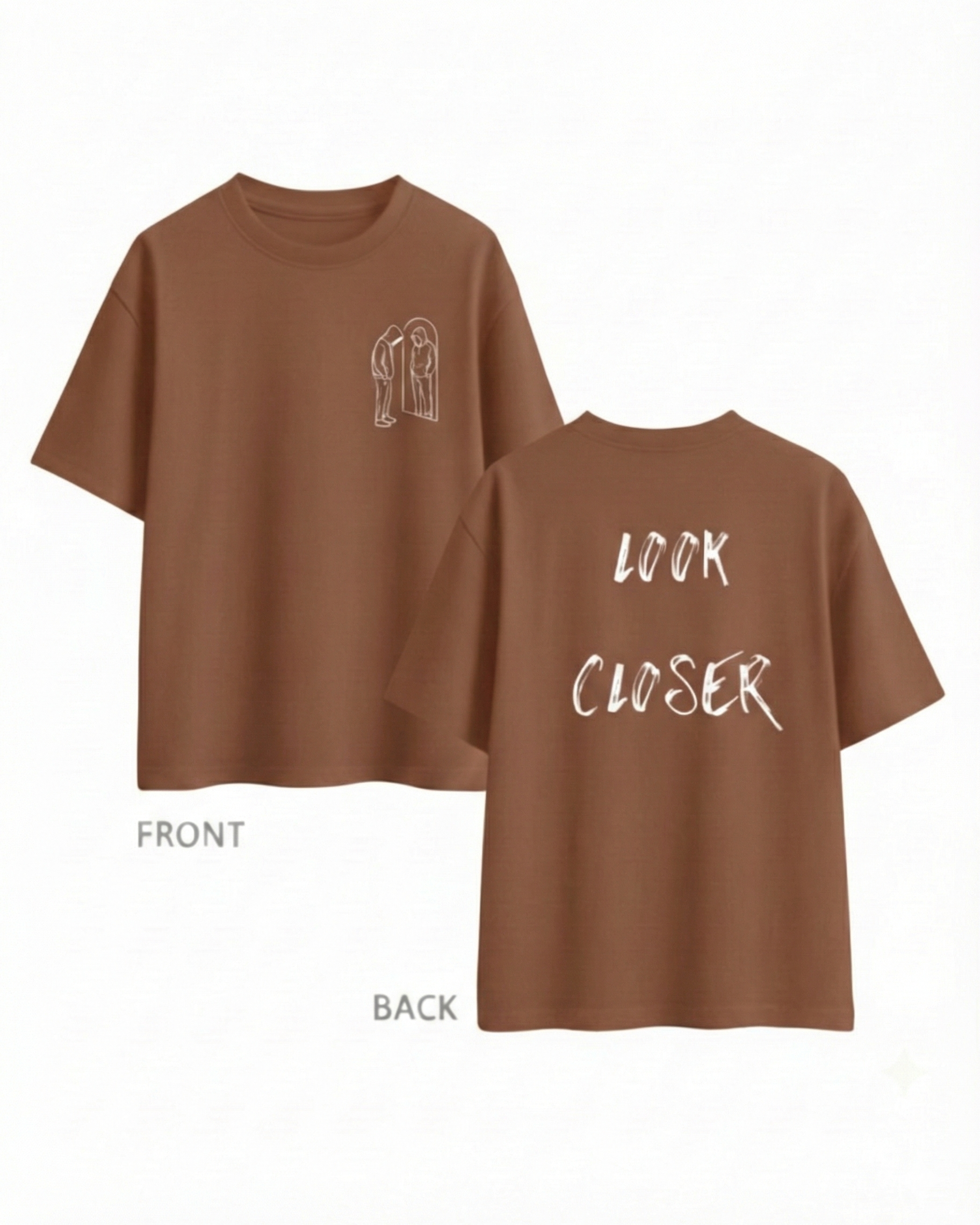 Never Again Club Narc Look Closer Oversized Tee [brown]