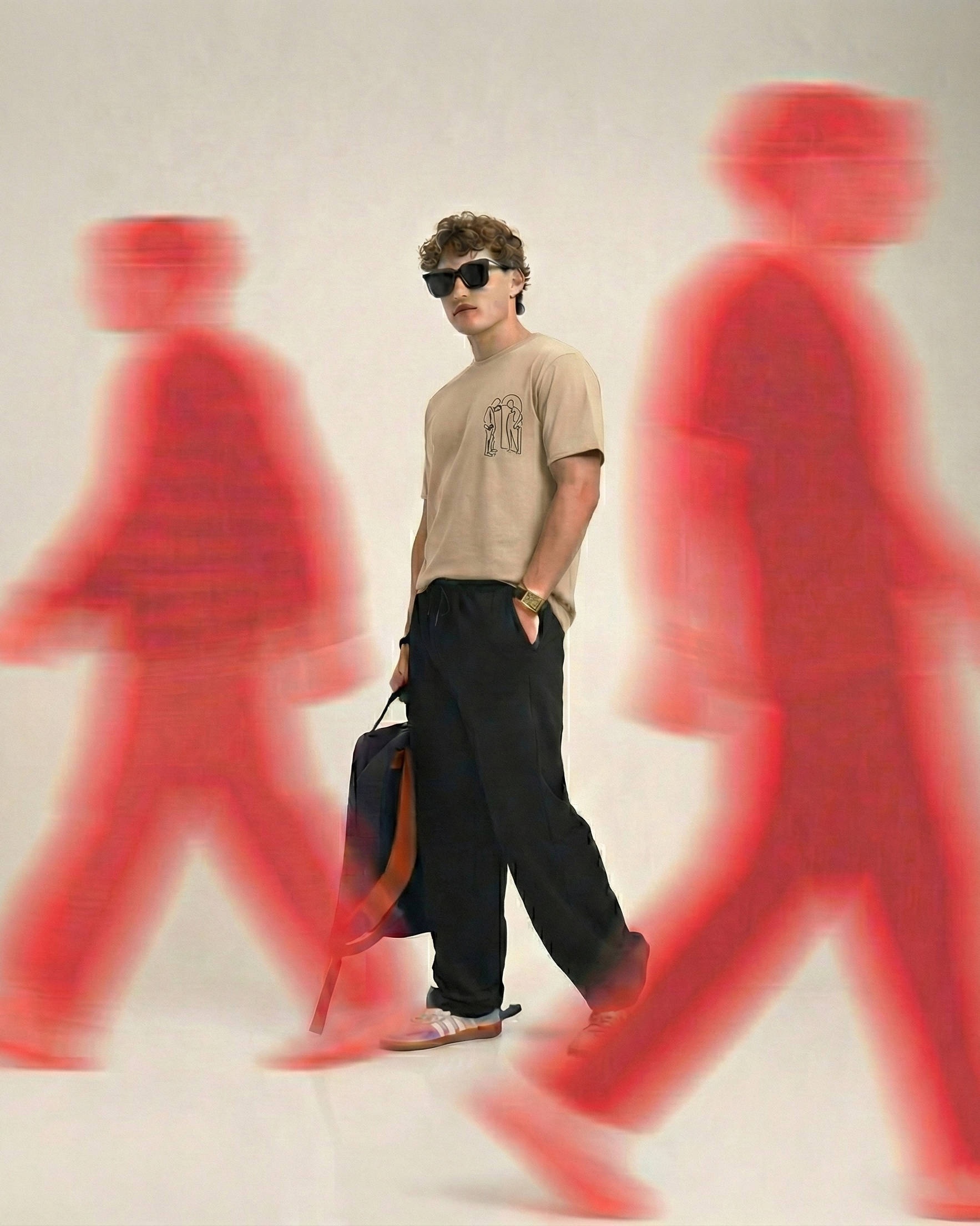 Never Again Club Narc Look Closer Oversized Tee [Beige]