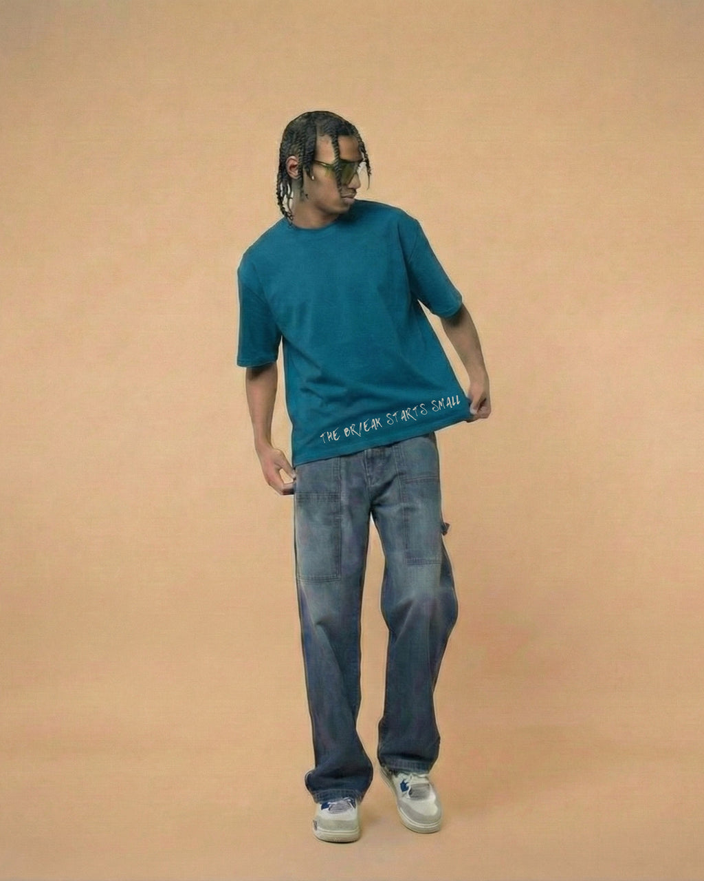 Never Again Club Muted Break Oversized Tee [Blue]