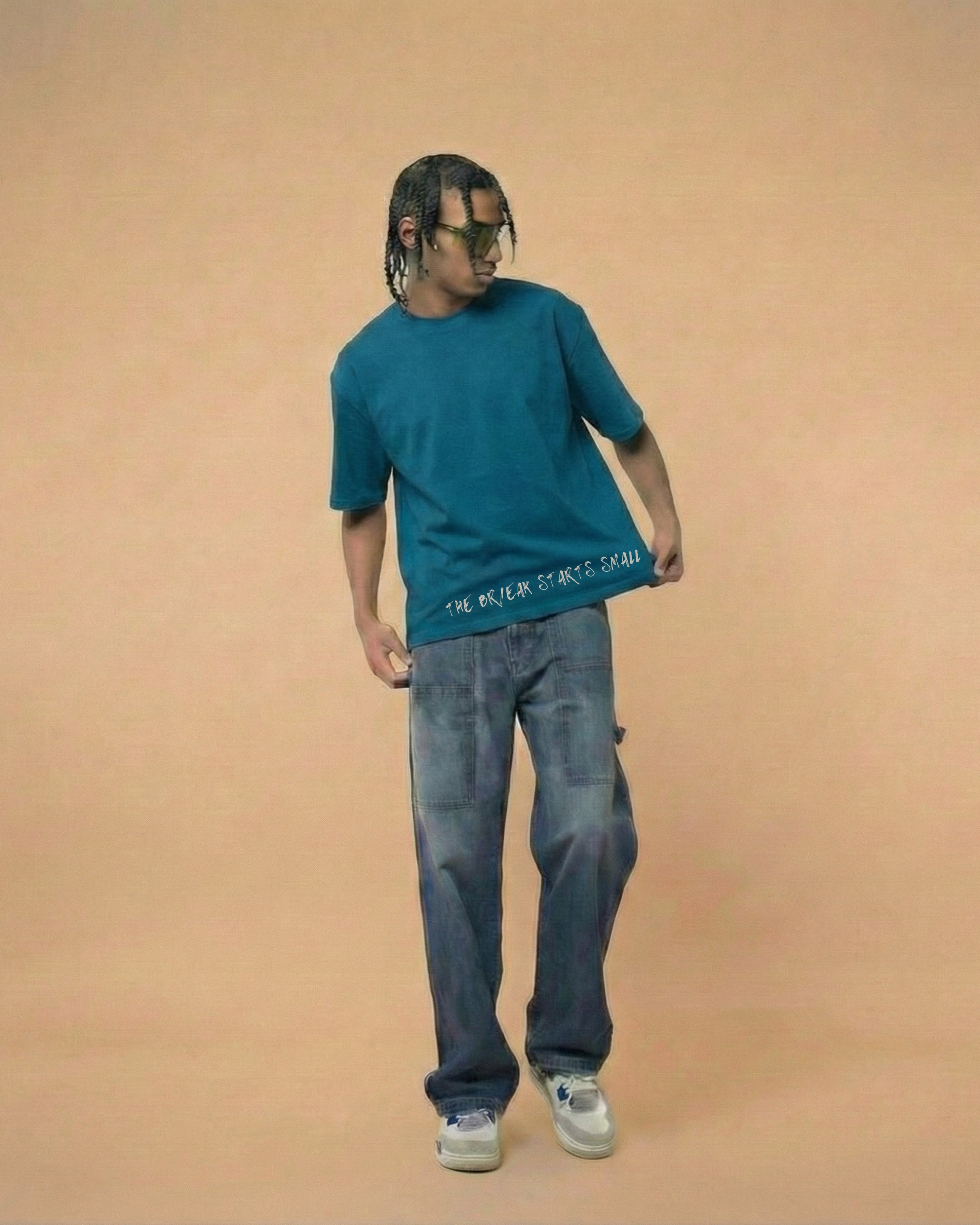 Never Again Club Muted Break Oversized Tee [Blue]