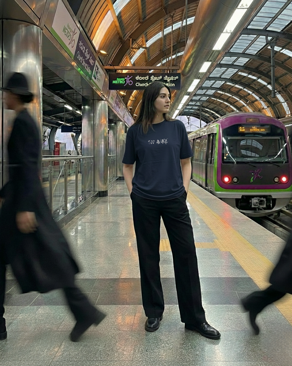 Never Again Club Narc Too Aware Oversized Tee [blue]