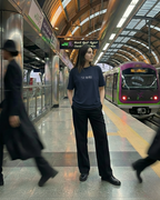 Never Again Club Narc Too Aware Oversized Tee [blue]