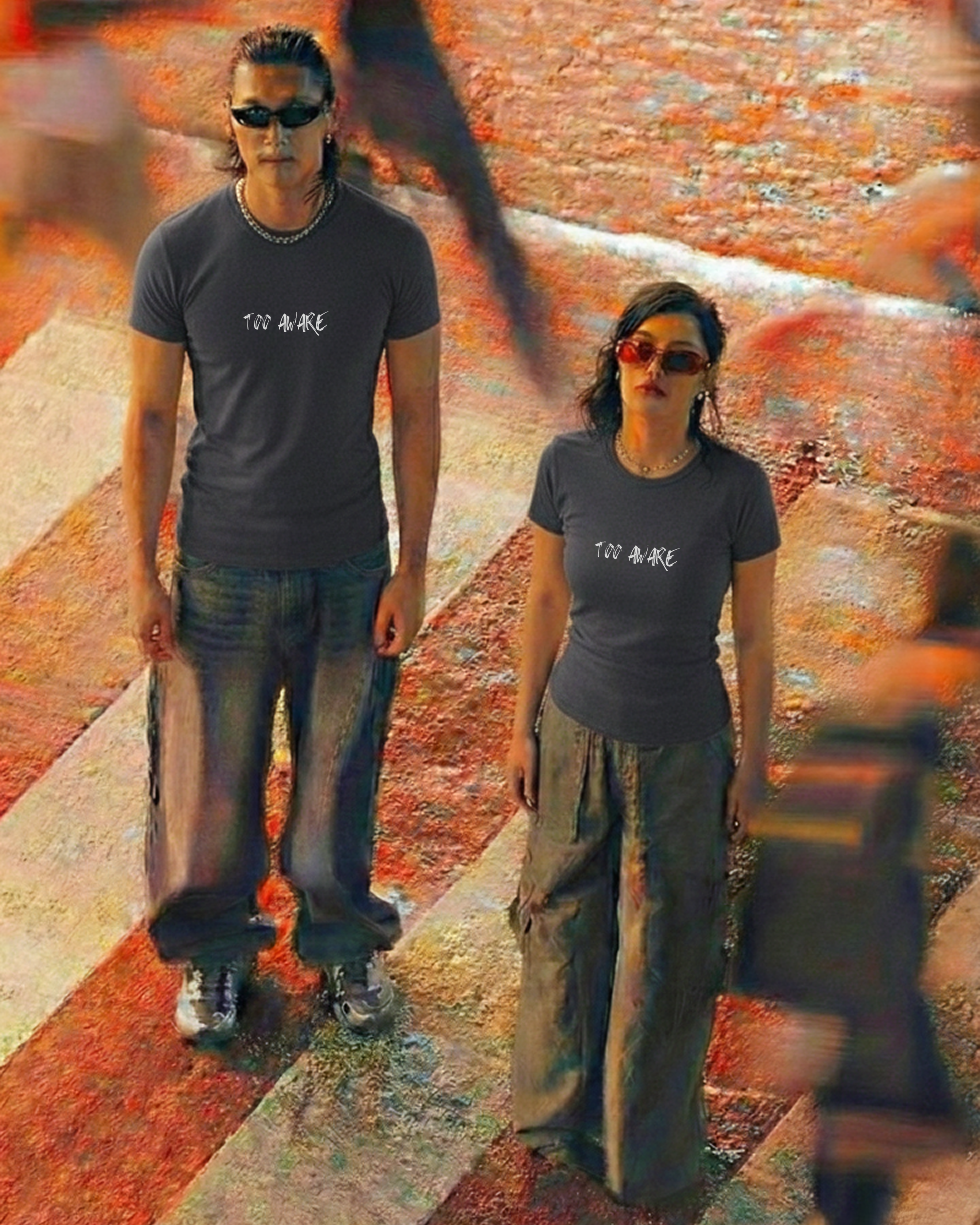 Never Again Club Narc Too Aware Oversized Tee [blue]