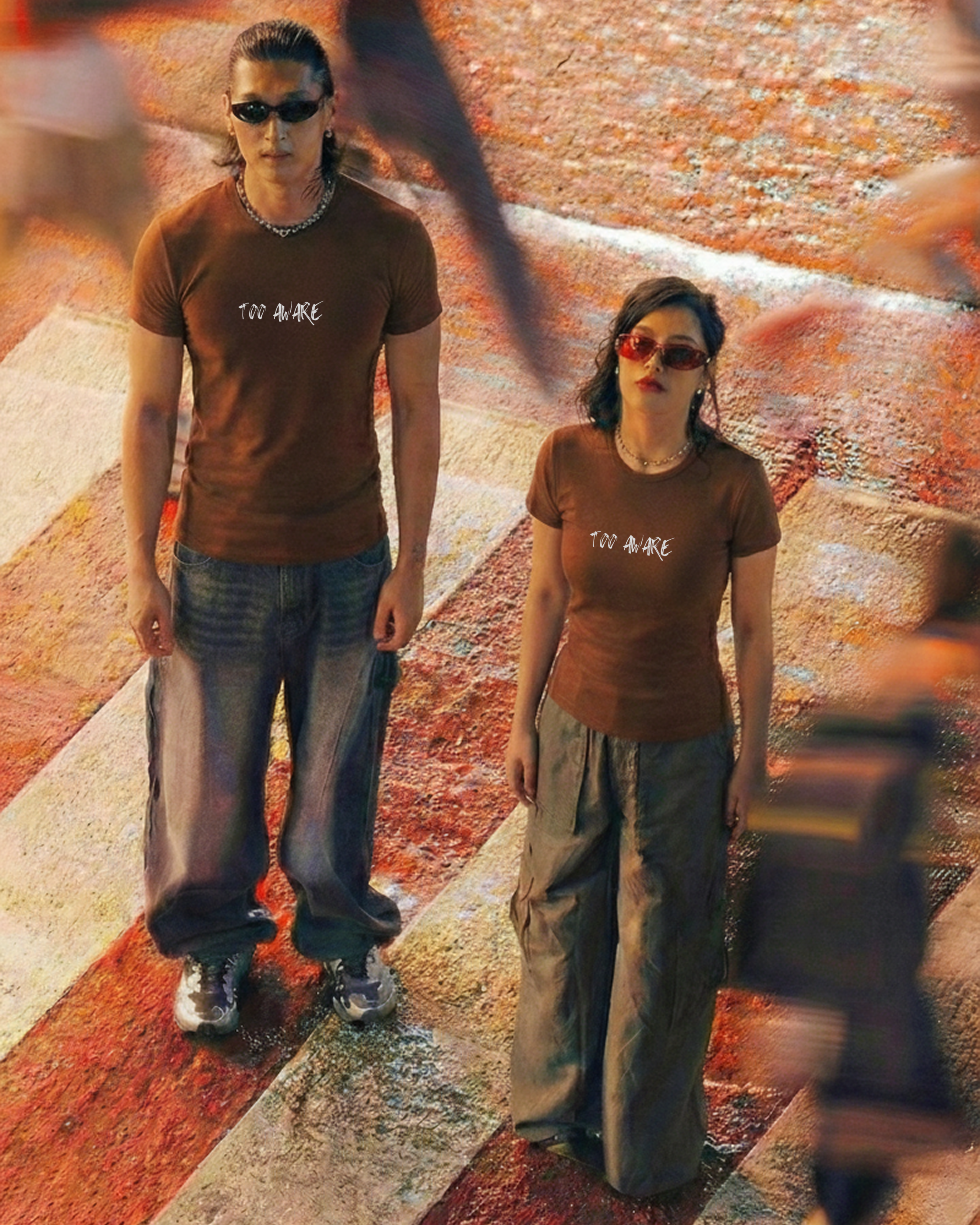 Never Again Club Narc Too Aware Oversized Tee [brown]