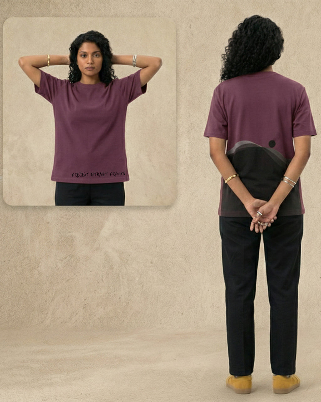 Never Again Club Muted Present Oversized Tee [Violet]