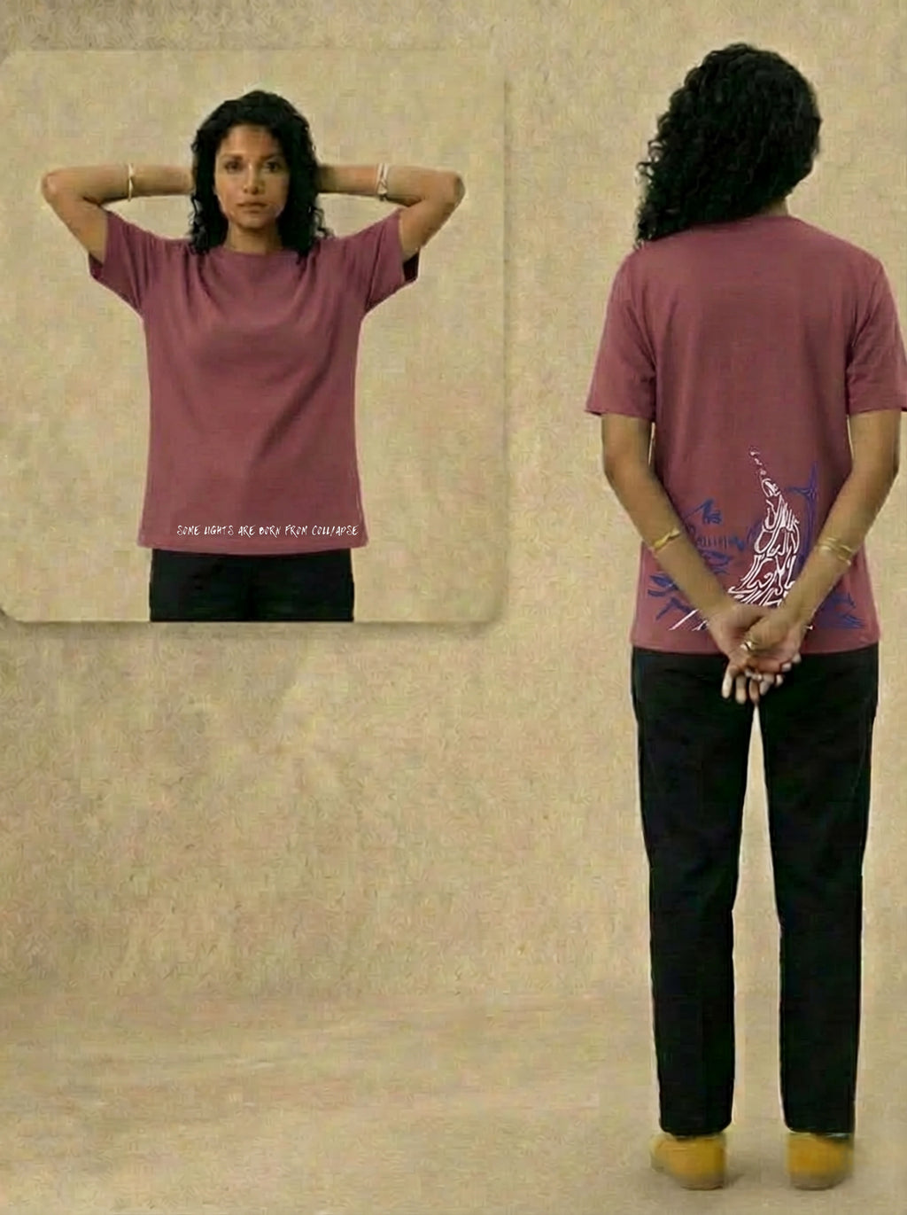 Never Again Club Muted Collapse Oversized Tee [Dusty Rose]