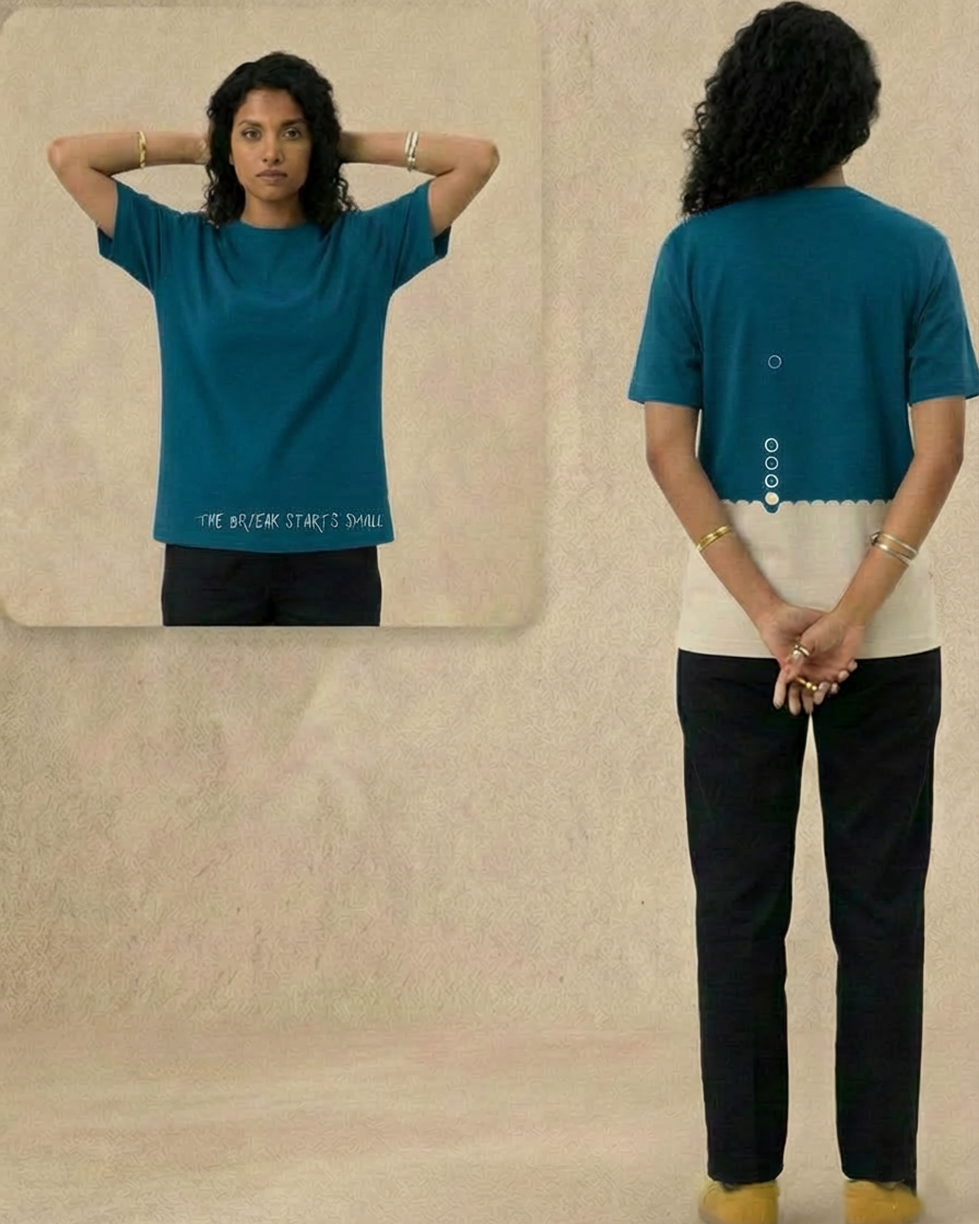 Never Again Club Muted Break Oversized Tee [Blue]