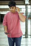 Never Again Club Muted Present Oversized Tee [Pink]